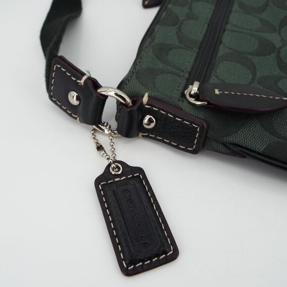 COACH Forest Green Pen Signature Swing Pack Crossbody Bag NWT - Picture 7 of 14
